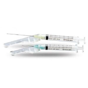 Safety Hypodermic Syringe with Needle SurGuard3 1 mL 1/2 Inch 27 Gauge Hinged Safety Needle Regular Wall