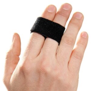 Finger Wrap Splint 3pp Buddy Loops Adult One Size Fits Most Hook and Loop Strap Closure Finger Black