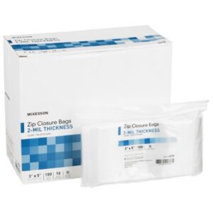 Reclosable Bag McKesson 3 X 5 Inch Polyethylene Clear Zipper Closure