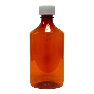 Prescription Bottle, Oval 8 oz. Amber