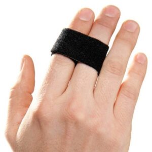 Finger Wrap Splint 3pp Buddy Loops Adult One Size Fits Most Hook and Loop Strap Closure Finger Black