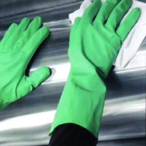 Utility Glove Showa Small Flock Lined Nitrile Green 13 Inch Straight Cuff NonSterile