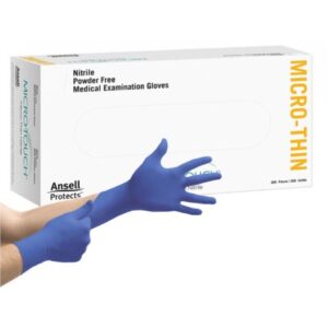 Exam Glove Micro-Touch Micro-Thin Large NonSterile Nitrile Standard Cuff Length Textured Fingertips Blue Not Rated