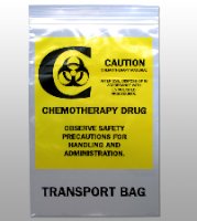 Hazardous Drug Bag LK Biohazard Symbol / Chemotherapy Drug / Transport Bag Clear / Yellow 6 X 9 Inch
