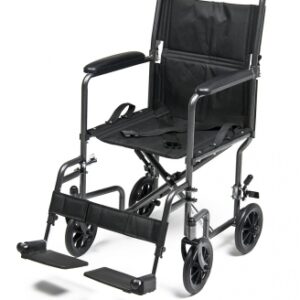 Transport Chair Everest & Jennings 19 Inch Seat Width Full Length Arm Swing-Away Footrest Steel Frame with Silver Vein Finish