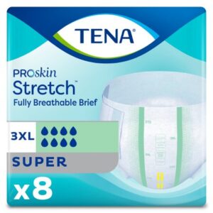 Unisex Adult Incontinence Brief TENA ProSkin Stretch Super 3X-Large Disposable Heavy Absorbency