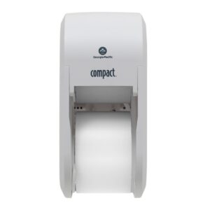Toilet Tissue Dispenser Compact Translucent White Stainless Steel Manual 2 Rolls Vertical Mount