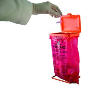 Biohazard Bag Holder Poxygrid 8.5 X 12.7 X 21.6 cm, Orange, Polypropylene Plastic
