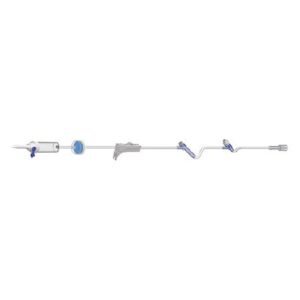 Primary IV Administration Set AMSafe Gravity 2 Ports 10 Drops / mL Drip Rate Without Filter 83 Inch Tubing Solution