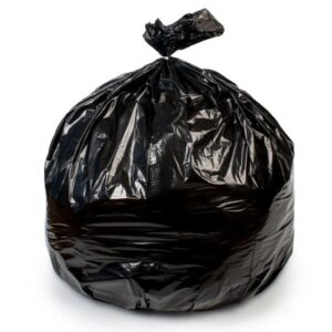 Trash Bag Colonial Bag 50 gal. Black LLDPE 1.25 mil 44 X 55 Inch X-Seal Bottom Flat Pack