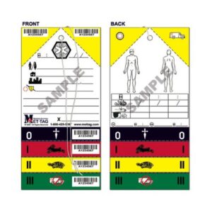 Triage Tag Mettag For Emergency Sites Green / White / Yellow 4 X 8-1/4 Inch Blood / Water Proof