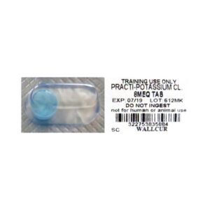 Clinical Training Medication Practi-Potassium Chloride Oral Med Tablet Blister Pack 8 mEq per Dose