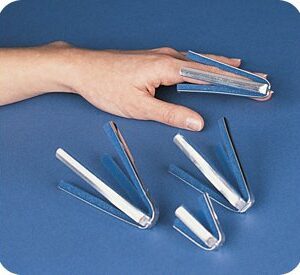 Finger Splint Fold-Over Left or Right Finger Blue / Silver