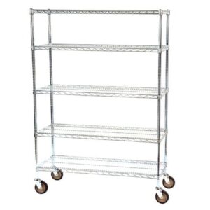 Wire Mobile Cart Chrome 24 X 72 X 78 Inch Chrome Wire Shelves