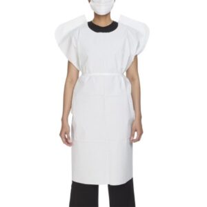 Patient Exam Gown McKesson One Size Fits Most White Disposable