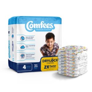 Unisex Baby Diaper Comfees Size 4 Disposable Moderate Absorbency