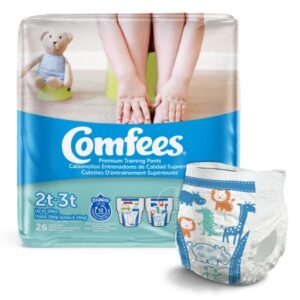 Male Toddler Training Pants Comfees Pull On with Tear Away Seams Size 2T to 3T Disposable Moderate Absorbency
