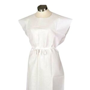 Patient Exam Gown Medium White Disposable
