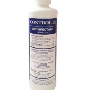 Surface Disinfectant Cleaner Control III Disinfectant Germicide Quaternary Based Manual Pour Liquid Concentrate 16 oz. Bottle Benzaldehyde Scent NonSterile