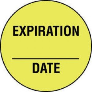 Pre-Printed Label pdc Auxiliary Label Yellow Paper Expiration-date Black Quality Control Label 3/4 Inch