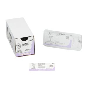 Absorbable Suture with Needle Coated Vicryl Polyglactin 910 TG140-8 3/8 Circle Spatula Needle Size 7-0 Braided