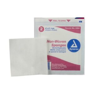 Nonwoven Sponge Dynarex 4 X 4 Inch 4-Ply Sterile 2 per Pack