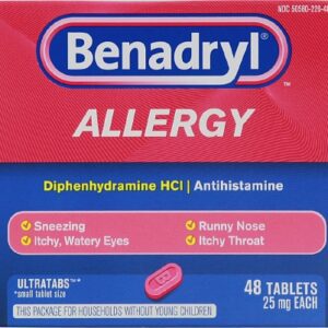 Itch Relief Benadryl 25 mg Strength Tablet 48 per Box Box