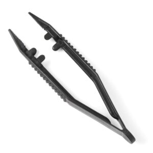 General Purpose Forceps Centurion 4 Inch Length Floor / Office Grade Plastic NonSterile Thumb Handle Straight Serrated Tips