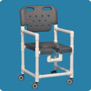 Shower Chair Elite Fixed Arms PVC Frame With Backrest 21 Inch Seat Width 325 lbs. Weight Capacity