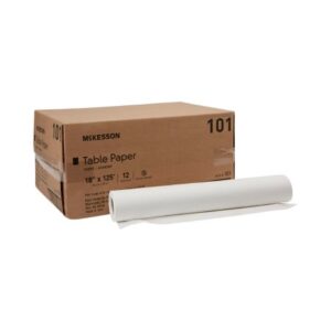Table Paper McKesson 18 Inch Width 125 Foot Length White Crepe