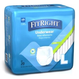 Unisex Adult Absorbent Underwear FitRight Extra Pull On with Tear Away Seams Large Disposable Moderate Absorbency