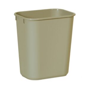 Trash Can Deskside 13-5/8 Quart / 3.25 gal. Beige LLDPE Rectangular