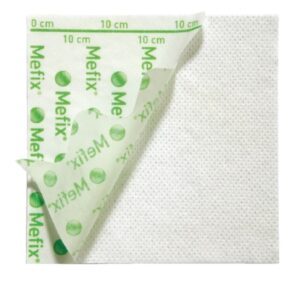 Perforated Dressing Retention Tape with Liner Mefix White 4 Inch X 11 Yard Nonwoven Spunlace Polyester NonSterile