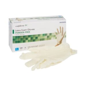 Exam Glove McKesson Confiderm Large NonSterile Latex Standard Cuff Length Fully Textured Ivory Not Rated