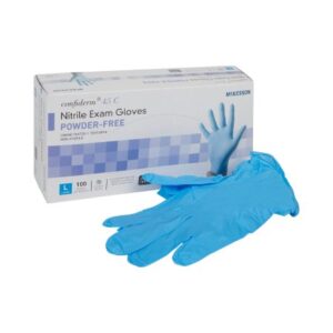Exam Glove McKesson Confiderm 4.5C Large NonSterile Nitrile Standard Cuff Length Textured Fingertips Blue Chemo Tested