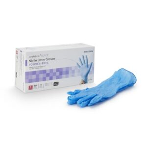 Exam Glove McKesson Confiderm 6.5CX Small NonSterile Nitrile Extended Cuff Length Textured Fingertips Blue Chemo Tested