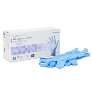 Exam Glove McKesson Confiderm 6.5CX Large NonSterile Nitrile Extended Cuff Length Textured Fingertips Blue Chemo Tested