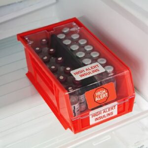Insulin Bin Red Plastic 3 X 4-1/8 X 7-3/8 Inch