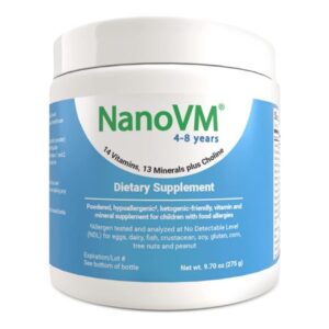 Pediatric Oral Supplement NanoVM 4 – 8 Years Unflavored 275 Gram Jar Powder Vitamins / Minerals Food Allergies