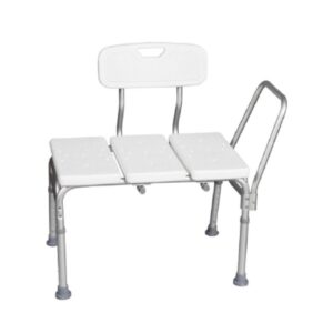 Classics Bath Transfer Bench Removable Arm Rail 17-1/2 to 23-1/2 Inch Seat Height 300 lbs. Weight Capacity
