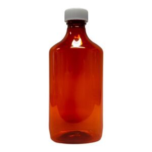 Prescription Bottle, Oval 16 oz. Amber