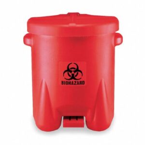 Biohazard Waste Container EAGLE Red Base 21 X 18 X 22 Inch Horizontal / Vertical Entry 14 Gallon