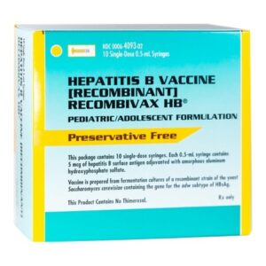 Recombivax HB Hepatitis B Virus Vaccine (Recombinant), Preservative Free 5 mcg / 0.5 mL Injection 0.5 mL