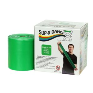 Exercise Resistance Band Sup-R Band Green 5 Inch X 50 Yard Medium Resistance