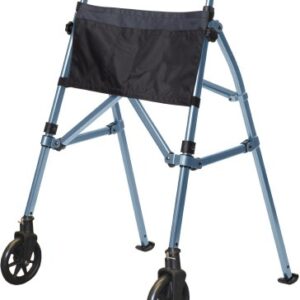 Folding Walker with Wheels Adjustable Height EZ Fold-N-Go Aluminum Frame 400 lbs. Weight Capacity 32 to 38-1/2 Inch Height