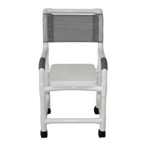 Shower Chair MJM International PVC Frame Mesh Backrest 18 Inch Seat Width 300 lbs. Weight Capacity