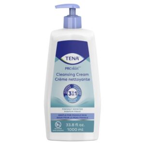 Rinse-Free Body Wash TENA ProSkin Cleansing Cream Cream 33.8 oz. Pump Bottle Mild Scent