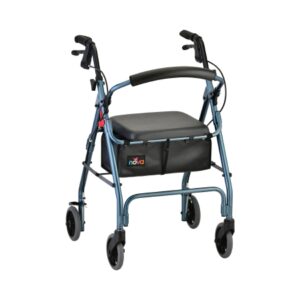 4 Wheel Rollator GetGO Classic Blue Adjustable Height / Folding Aluminum Frame