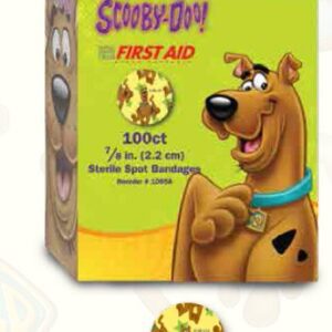 Adhesive Spot Bandage American White Cross 7/8 Inch Plastic Round Kid Design (Scooby Doo) Sterile