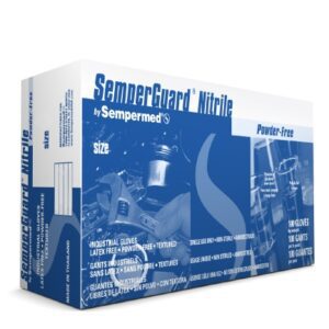 General Purpose Glove SemperGuard Large Nitrile Blue 9 Inch Beaded Cuff NonSterile